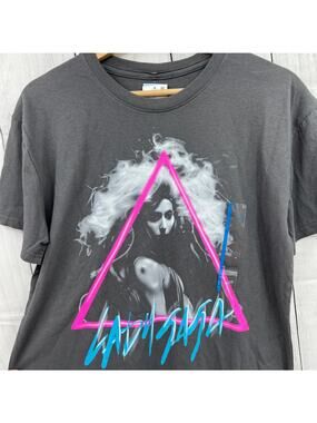 NWT Lady Gaga Enigma Las Vegas Residency Graphic Tee Shirt Gray Large